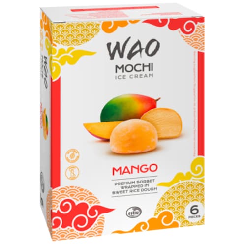 WAO Mochi Ice Cream Mango 6 x 36 ml