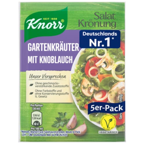 Knorr Salat Krönung Gartenkräuter mit Knoblauch für 5 x 90 ml