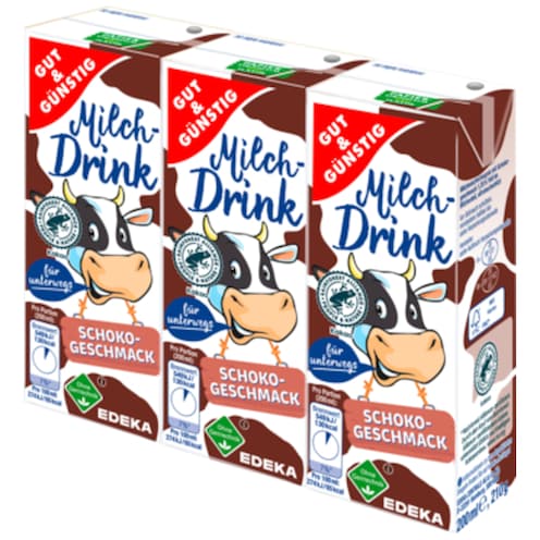 GUT&GÜNSTIG Milchdrink Schoko, 3er-Pack 3 x 200 ml