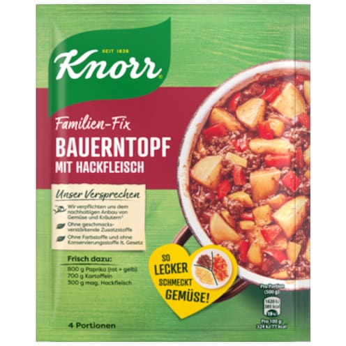 Knorr Familien-Fix Bauerntopf mit Hackfleisch für 4 Portionen