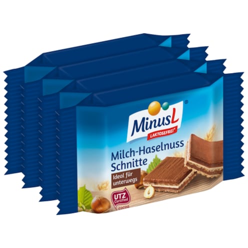MinusL Milch-Haselnuss-Schnitte 4 x 25 g
