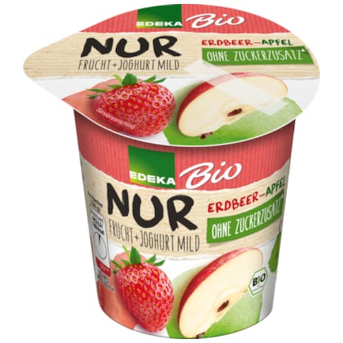 EDEKA Bio Fruchtjoghurt 3,8% Fett ohne Zuckerzusatz Erdbeer-Apfel 150 g