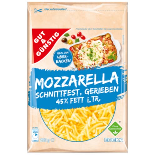 GUT&GÜNSTIG Mozzarella gerieben 45% Fett i. Tr. 250 g