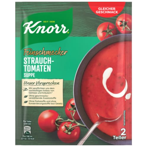 Knorr Feinschmecker Strauchtomatensuppe für 2 Teller