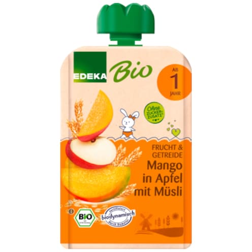 EDEKA Bio Quetschbeutel Mango in Apfel mit Müsli 100 g