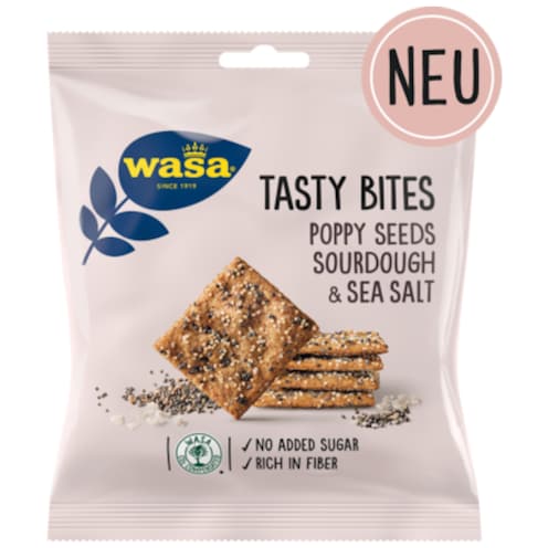 Wasa Tasty Bites Poppy Seeds, Sourdough & Sea Salt 50 g