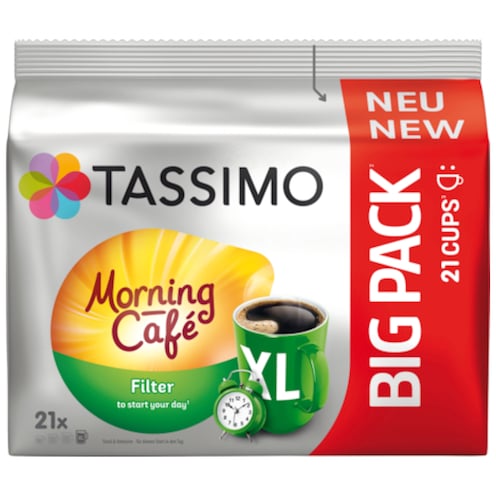 Jacobs Krönung Tassimo Kaffee Kapseln Morning Cafe Filter XL 21 Stück
