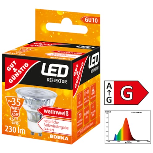 GUT&GÜNSTIG LED Reflektor GU10, 230 Lumen, 4,5 Watt 1 Stück