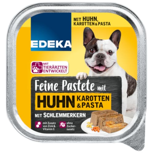 EDEKA Feine Pastete mit Schlemmerkern mit Huhn, Karotten & Pasta 300 g