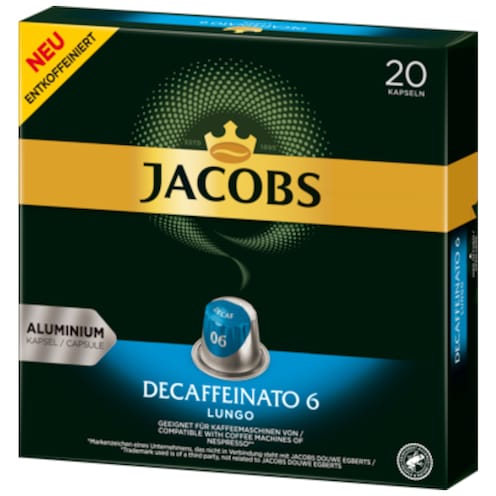 Jacobs Kaffee Kapseln Lungo 6 Decaffeinato 20 Stück