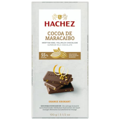 HACHEZ Cocoa De Maracaibo Orange-Krokant 100 g