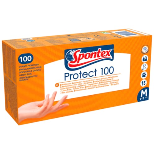 Spontex Protect 100 Einmalhandschuhe Gr. 7-7,5 100 Stück