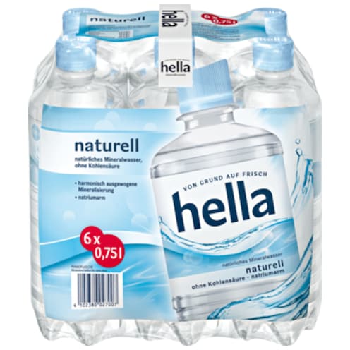 hella Naturell Mineralwasser - 6-Pack 6 x 0,75 l