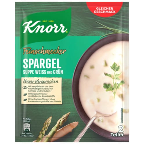 Knorr Feinschmecker Spargel Suppe für 2 Teller