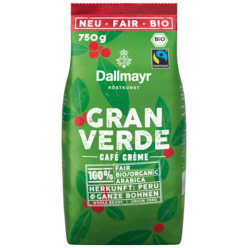 Dallmayr Bio Gran Verde Café Crème ganze Bohnen 750 g