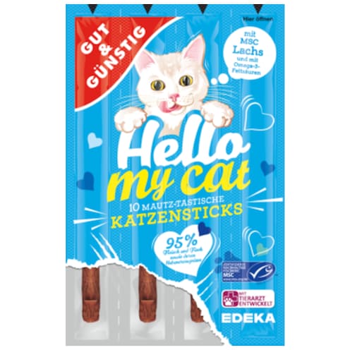 GUT&GÜNSTIG 10 Katzensticks mit MSC-Lachs 50 g