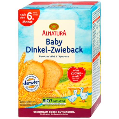 Alnatura Demeter Baby Dinkel-Zwieback nach dem 6. Monat 200 g