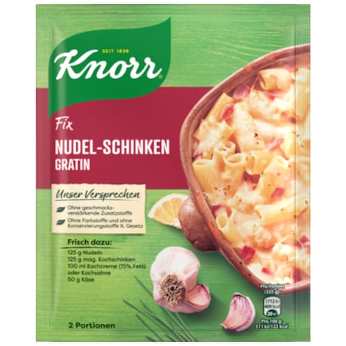 Knorr Fix Nudel-Schinken Gratin für 2 Portionen