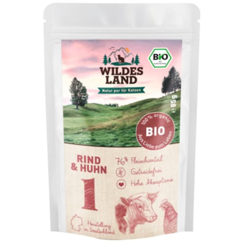 Wildes Land Bio Rind & Huhn Katzenfutter 85 g