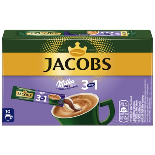 Jacobs Kaffee Instant Getränk 3in1 Milka 10 x 18 g