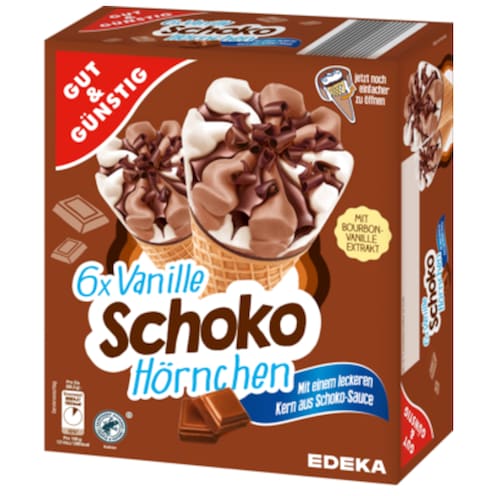 GUT&GÜNSTIG Vanille-Schoko-Hörnchen, 6 Stück 720 ml
