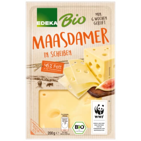 EDEKA Bio Maasdamer in Scheiben 45% Fett i. Tr. 200 g