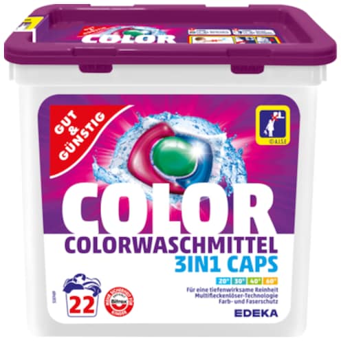 GUT&GÜNSTIG Colorwaschmittel 3in1 Caps 22 Stück