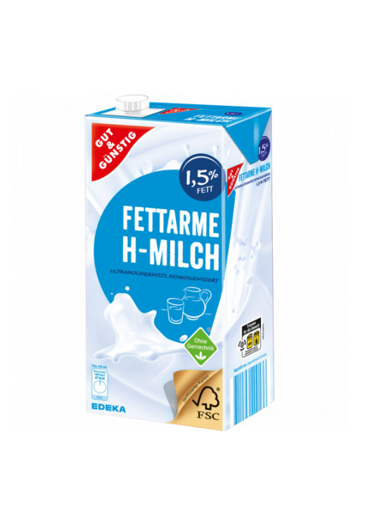 GUT&GÜNSTIG Fettarme H-Milch 1,5 % 1 l