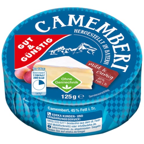 GUT&GÜNSTIG Deutscher Camembert 45% Fett i. Tr. 125 g