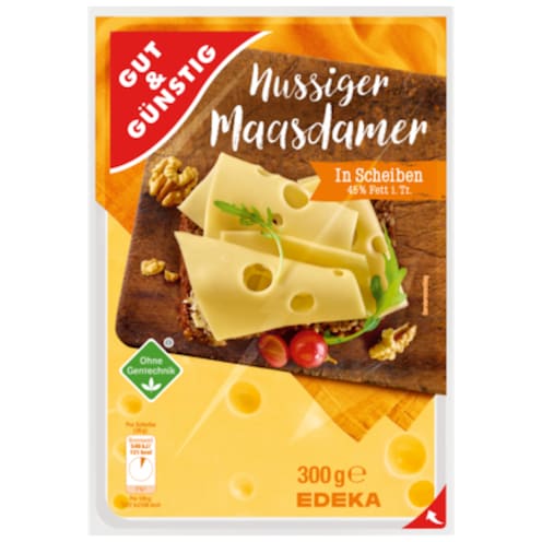 GUT&GÜNSTIG Maasdamer in Scheiben 45% Fett  i. Tr. 300 g
