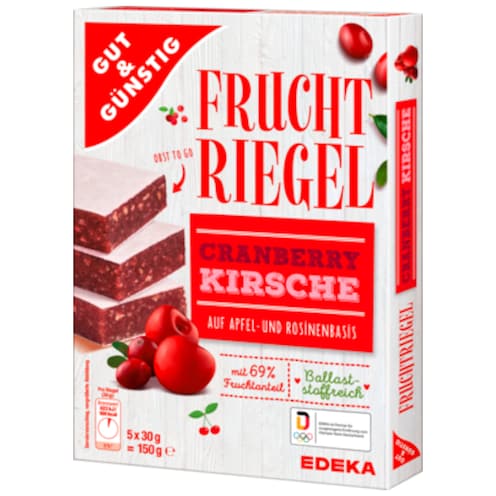 GUT&GÜNSTIG Fruchtriegel Cranberry-Kirsch 150 g