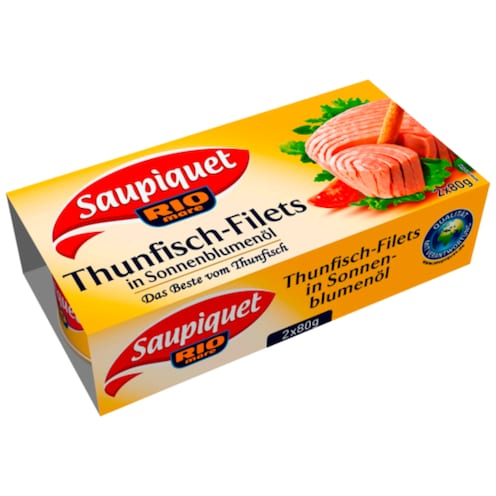 Saupiquet Thunfisch Filets in Sonnenblumenöl 2 x 80 g