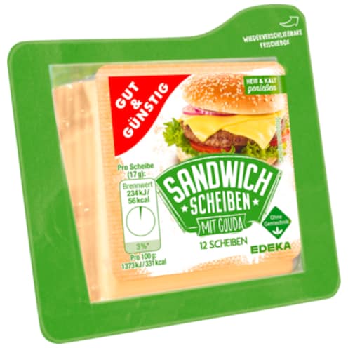 GUT&GÜNSTIG Sandwichscheiben Gouda 45% Fett i. Tr. 200 g