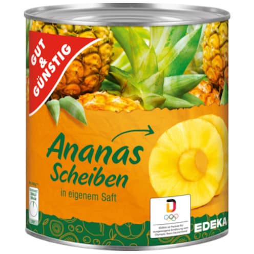 GUT&GÜNSTIG Ananas ganze Scheiben 565 g