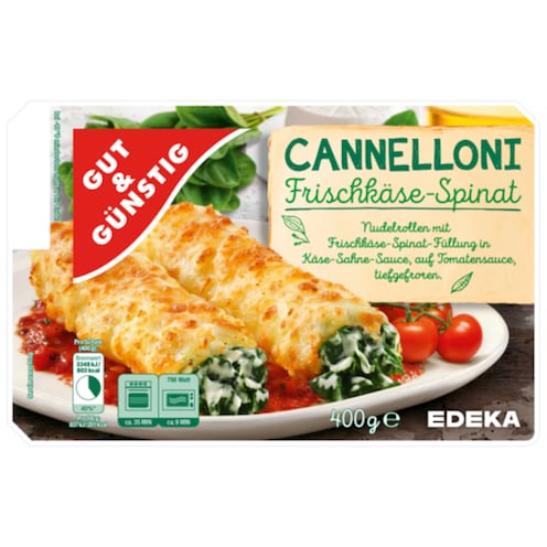 GUT&GÜNSTIG Cannelloni Frischkäse-Spinat 400 g