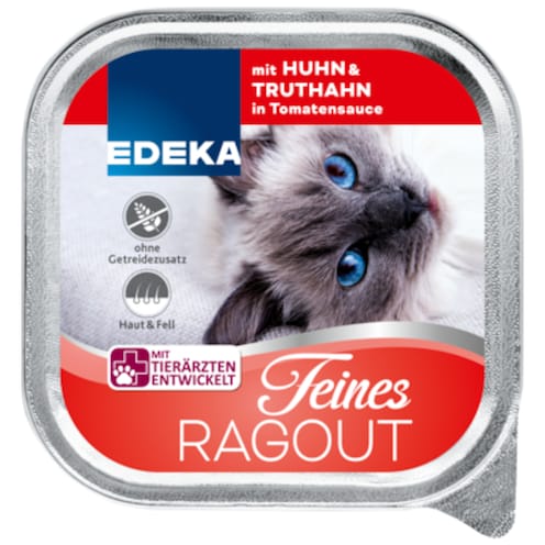 EDEKA Feines Ragout mit Huhn & Truthahn in Tomatensauce 100 g