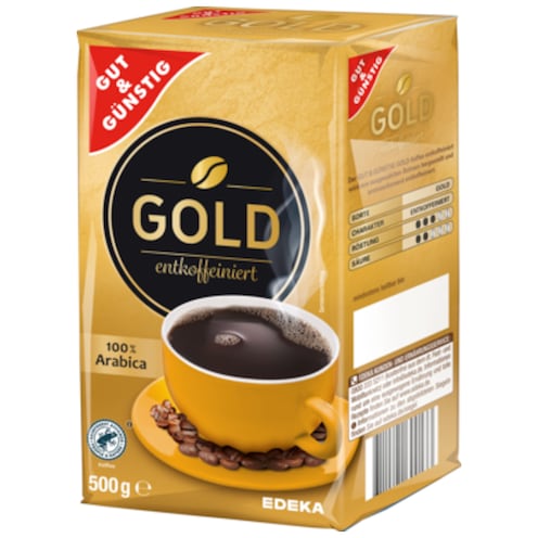 GUT&GÜNSTIG Kaffee Gold entfkoffiniert 500 g