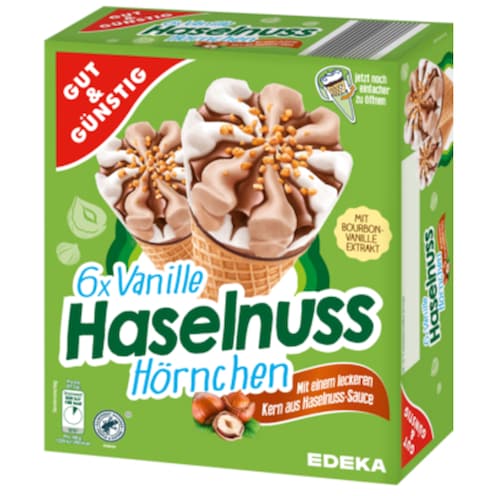 GUT&GÜNSTIG Vanille-Nuss-Hörnchen, 6 Stück 720 ml