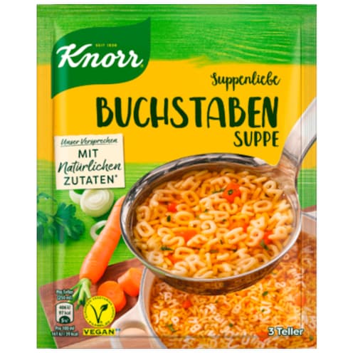 Knorr Suppenliebe Buchstaben-Suppe für 3 Teller