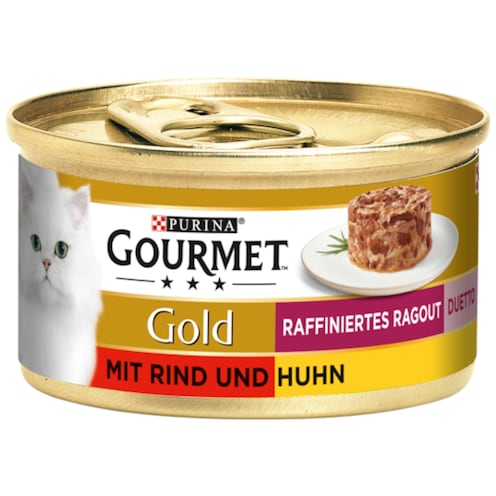 Purina Gormet Gold Raffiniertes Ragout Duetto mit Rind und Huhn 85 g