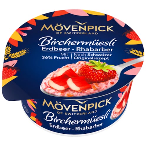 MÖVENPICK Birchermüsli Erdbeer-Rhabarber 5 % Fett 150 g