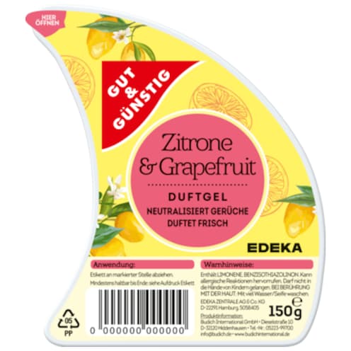 GUT&GÜNSTIG Duftgel Zitrone & Grapefruit 150 g