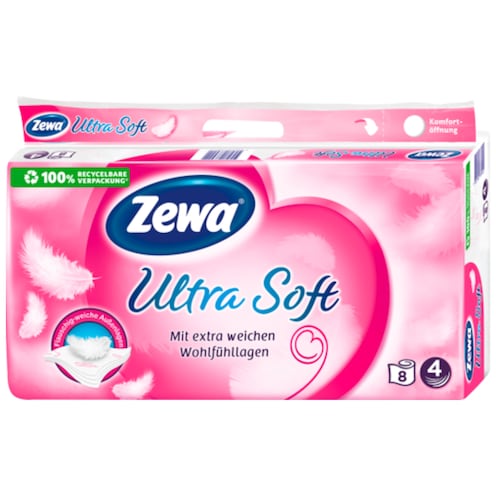 Zewa Ultra Soft Toilettenpapier 4-lagig 8 x 150 Blatt