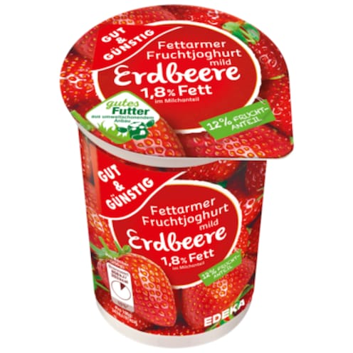 GUT&GÜNSTIG Fettarmer Fruchtjoghurt 1,8% Fett Erdbeere 250 g
