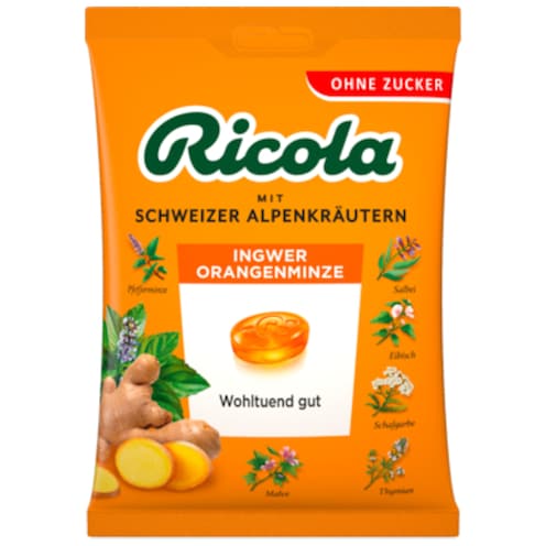 Ricola Ingwer-Orange-Minze ohne Zucker 75 g