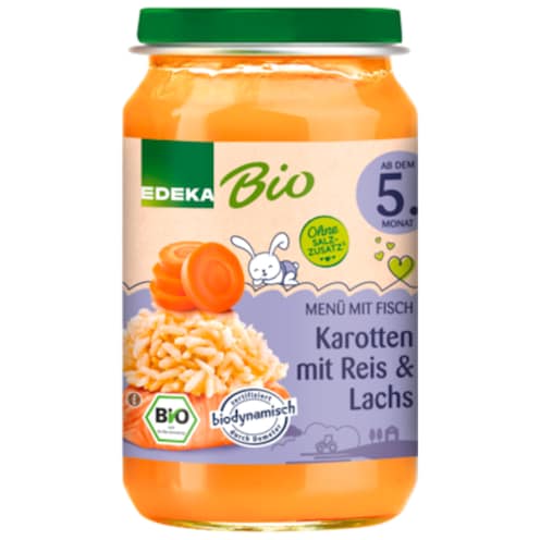 EDEKA Bio Karotten mit Reis & Lachs 190 g