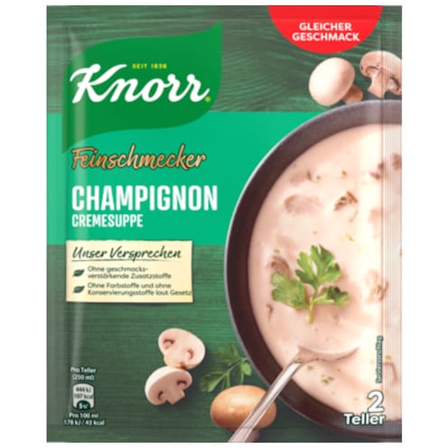 Knorr Feinschmecker Champignon Suppe für 2 Teller