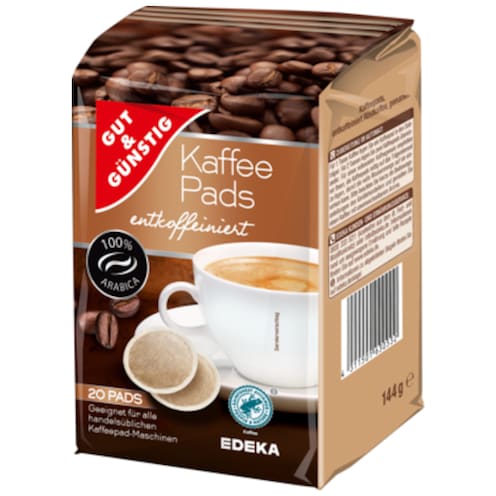 GUT&GÜNSTIG Kaffee-Pads entkoffeiniert 144 g
