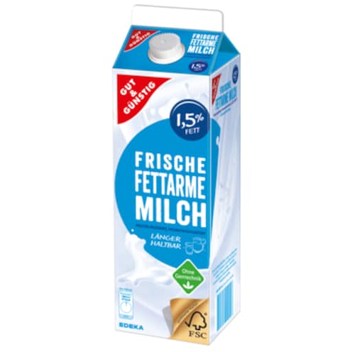 GUT&GÜNSTIG 1,5% Frische fettarme Milch ESL 1 l
