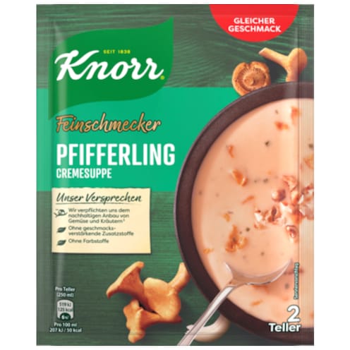 Knorr Feinschmecker Pfifferling Cremesuppe für 2 Teller
